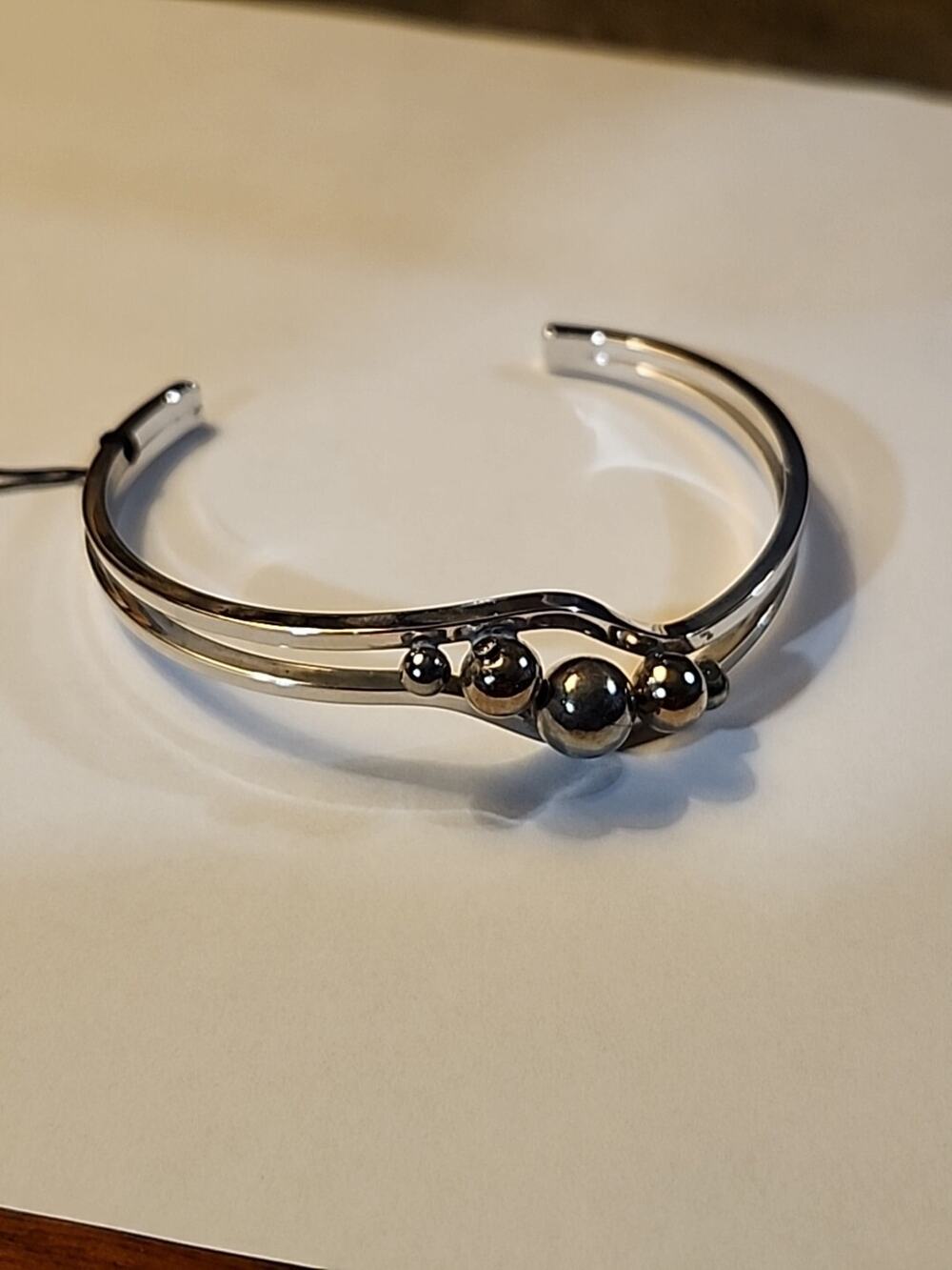 G by Gennaro Open Cuff Bracelet Silver Color 2" Wide VERY SMALL NO FLEX